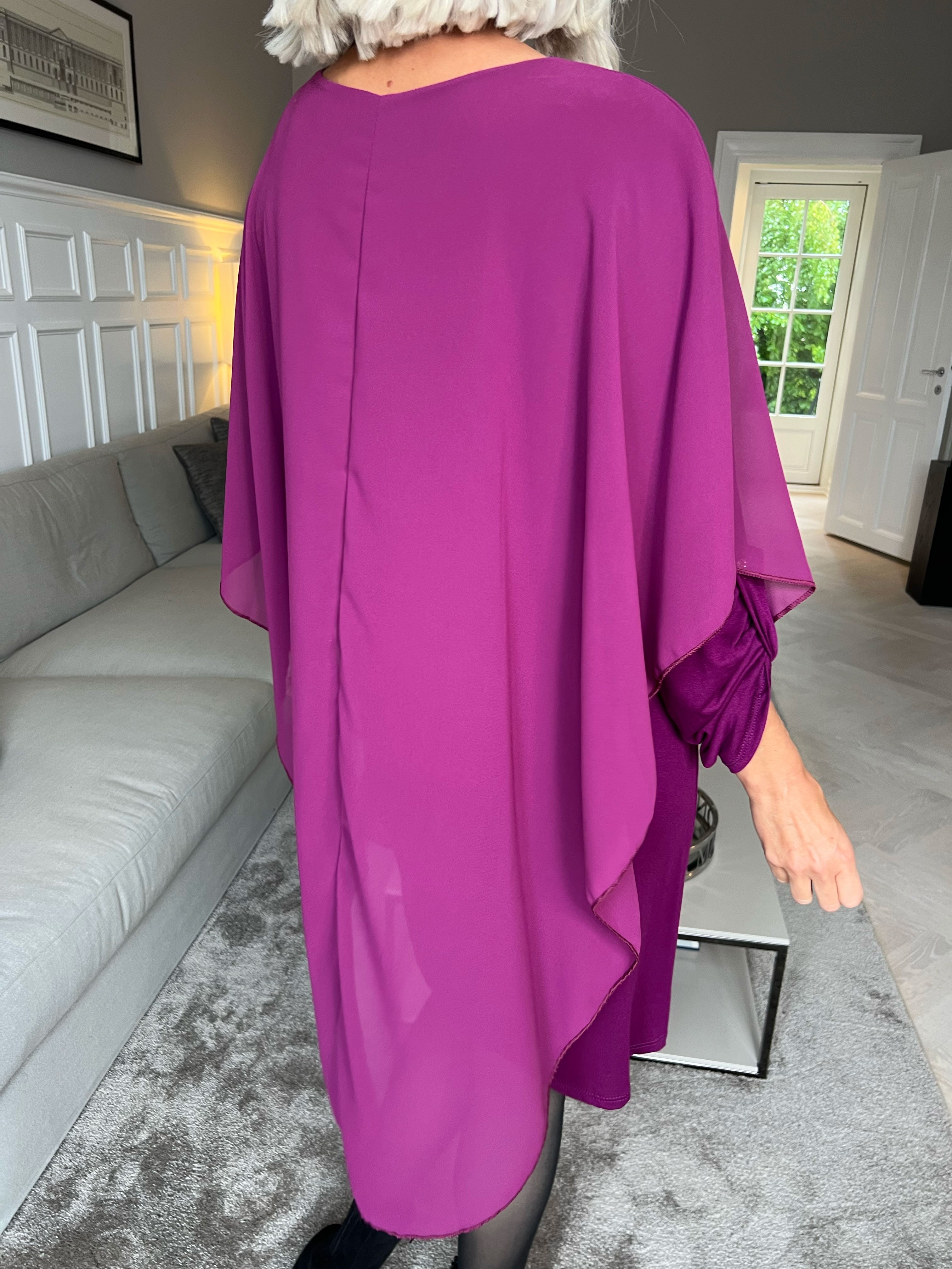 Kenya Long Sleeve - Tunikakjole med chiffonlag